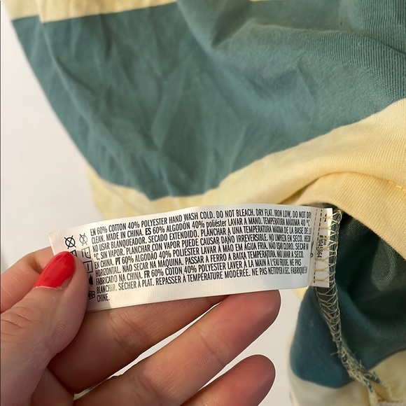 Forever 21 Yellow and Green Polo Shirt Classic Stripes - Picture 5 of 6